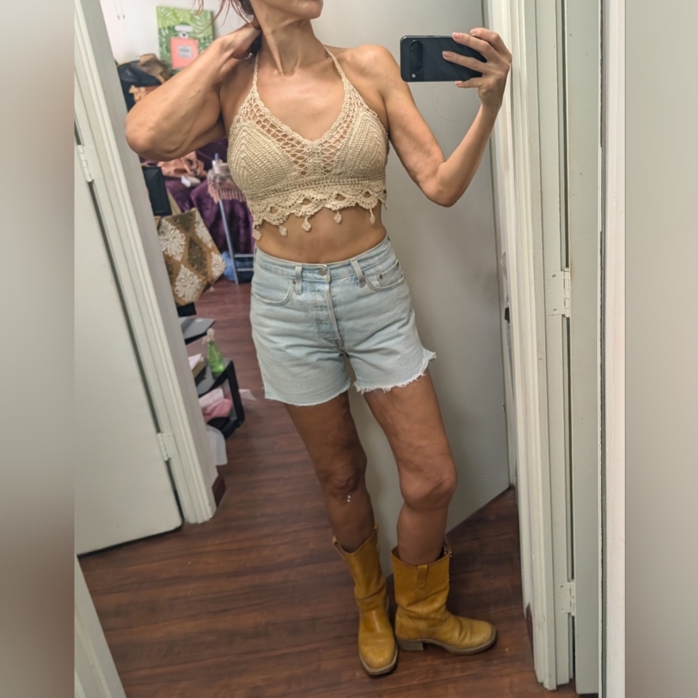 Landis Vtg Tan Leather Campus Distressed Boots Wide 9.5 - Picture 3 of 16